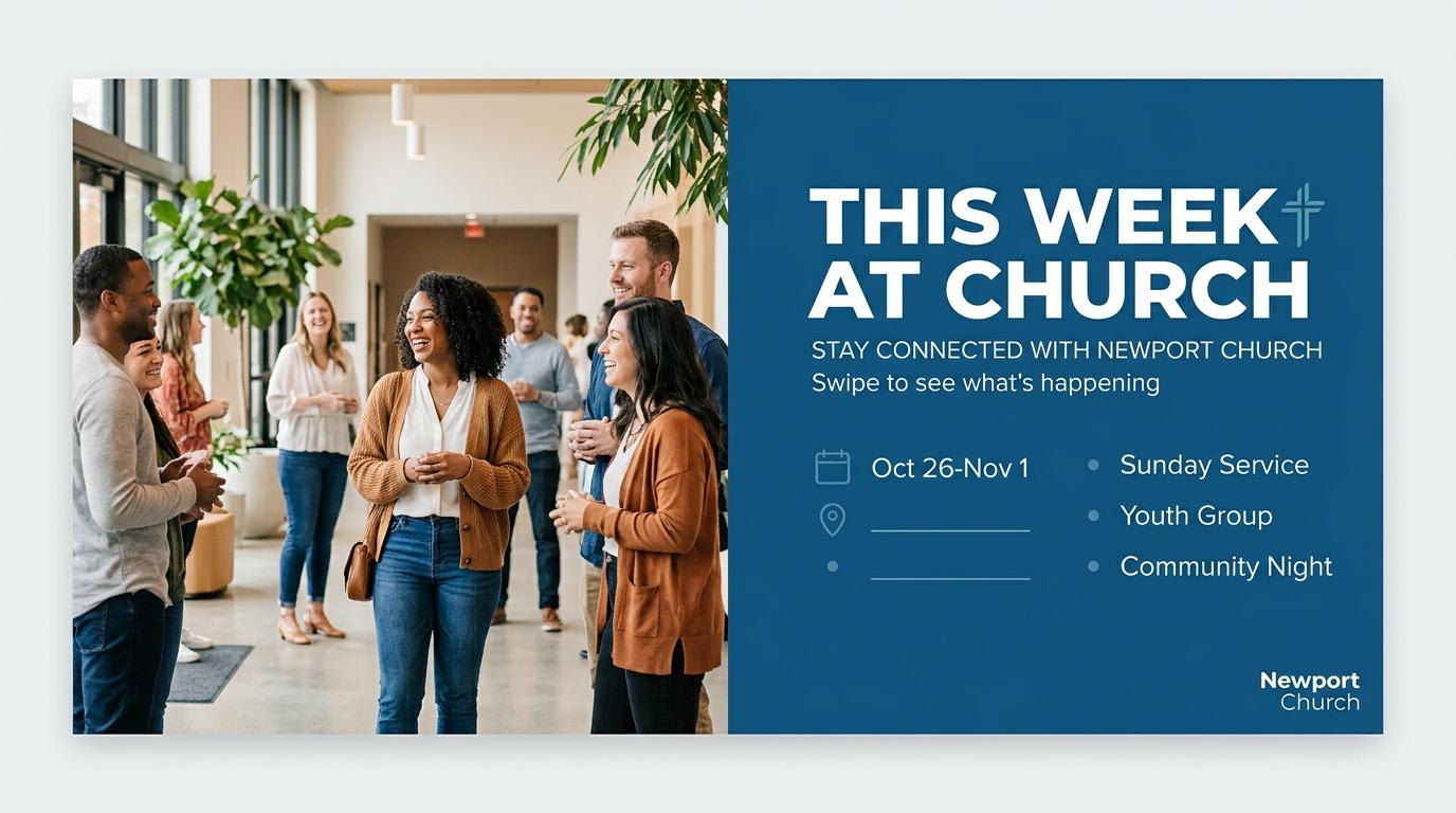 Weekly announcement church slide example