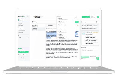 ChurchRaise church management software workspace