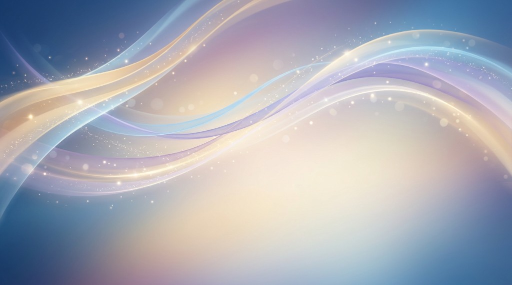 Soft pastel flowing waves with sparkles and light bokeh — abstract worship slide background